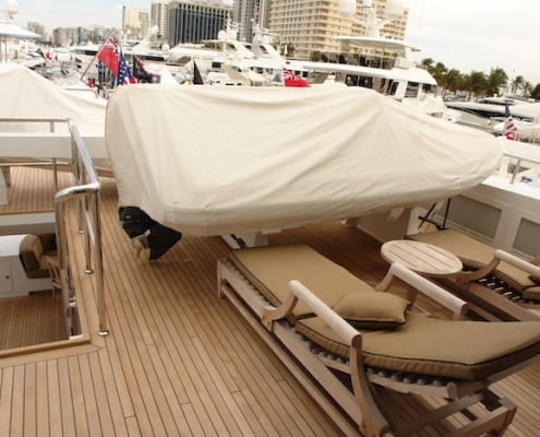 Tanzanite Flybridge Aft Bridge Deck Before - Innovative Creations